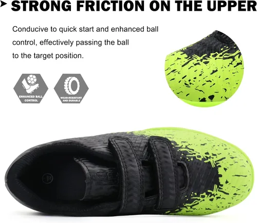 Vista 2 de brooman Zapatos de fútbol para niños y niñas, zapatos de fútbol para interiores