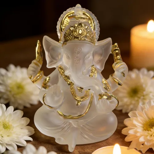 Vista 16 de Indian God Lord Ganesha Statue,Hindu Elephant Statue Ganpati Idol Buddha Sculptures,Hindu Gift,Home Temple Mandir Meditation Yoga Room Decor