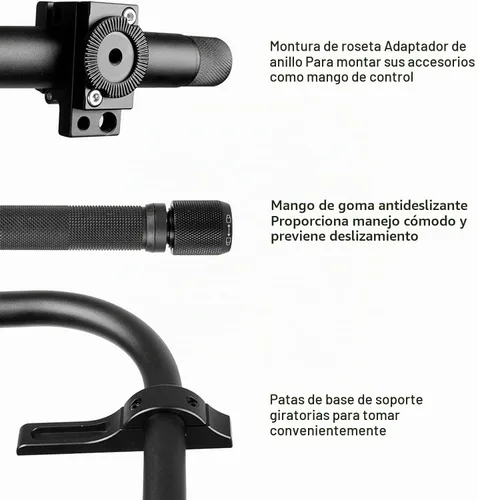 Vista 5 de DF DIGITALFOTO Agarre de anillo de mano, anillo de manillar doble con adaptador de engranajes compatible con ZHIYUN Crane 3S Stabilizer/Ronin S