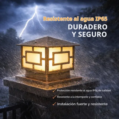 Vista 7 de Luces de columna para exteriores, impermeables, para patio, exteriores, accesorios de aluminio antioxidante, lámpara de pilar moderna