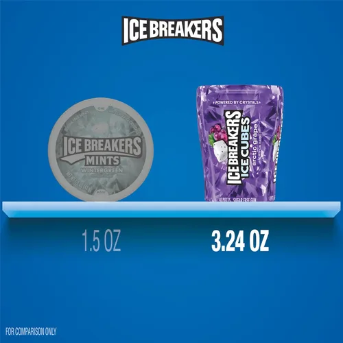 Vista 7 de ICE BREAKERS Ice Cubes Goma de mascar sabor uva ártica, sin azúcar, botellas, 3.24 oz (6 unidades, 40 piezas)