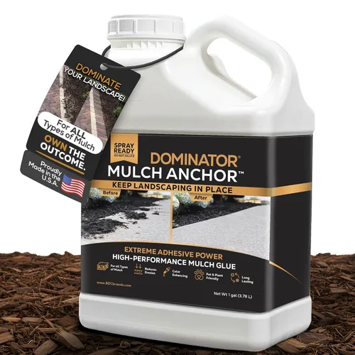 Vista 7 de DOMINATOR Mulch Anchor - Pegamento de mantillo para paisajismo Spray de pegamento para mantillo de goma, virutas de madera, paja de pino, cedro