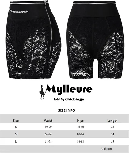 Vista 7 de Leggings ajustados de encaje sexy para mujer con cremallera cintura alta estampado de letras pantalones de malla transparente floral ropa de club