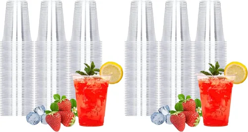Vista 18 de TashiBox Vasos de plástico transparente de 9 onzas, paquete de 400 unidades, desechables, suministros de bodas y fiestas, ideales para cócteles