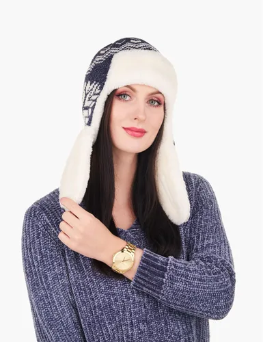 Vista 2 de Team Snowflake Gorro de invierno para mujer, divertido sombrero Ushanka con orejeras