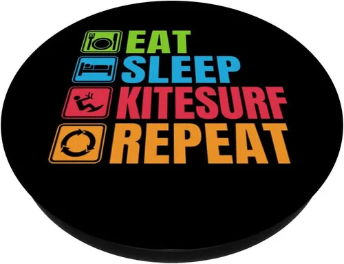 Vista 2 de Eat Sleep Kitesurf Repeat Kitesurfer - PopSockets Grip y Stand para teléfonos y tabletas