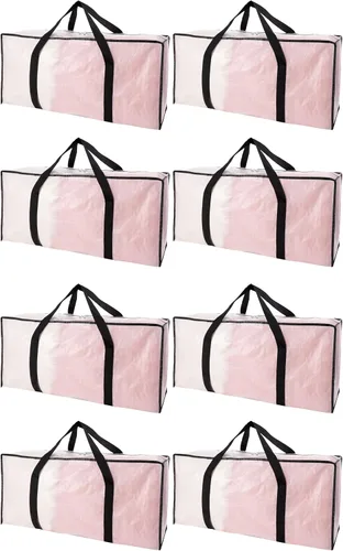 Vista 13 de PANDA JOYS Bolsas de mudanza extra grandes con cremalleras y asas de transporte, bolsa de almacenamiento resistente para ahorrar espacio, Negro