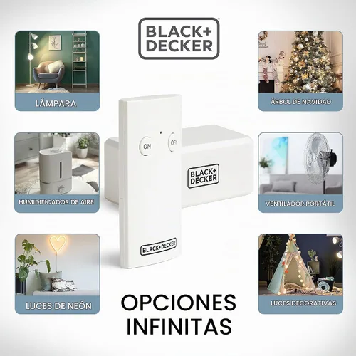 Vista 5 de BLACK+DECKER Toma de control remoto inalámbrico, 1 toma polarizada, 1 control remoto - Interruptores de luz prémium