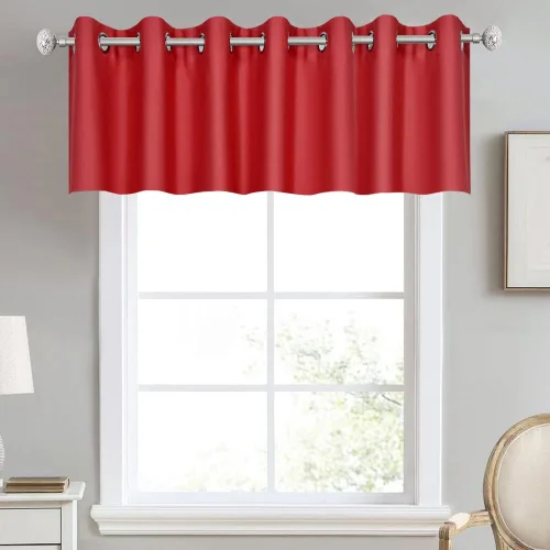 Vista 21 de DECOVSUN Cenefa de cortina opaca amarilla brillante para ventanas de cocina, cenefa opaca con ojales para dormitorio, cenefa corta y recta para sala