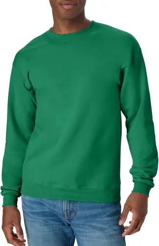 Vista 27 de Hanes Men's Sweatshirt, EcoSmart Fleece Crewneck Sweatshirt, Big & Tall Available, 1 or 2-Pack Marrón (Army Brown)