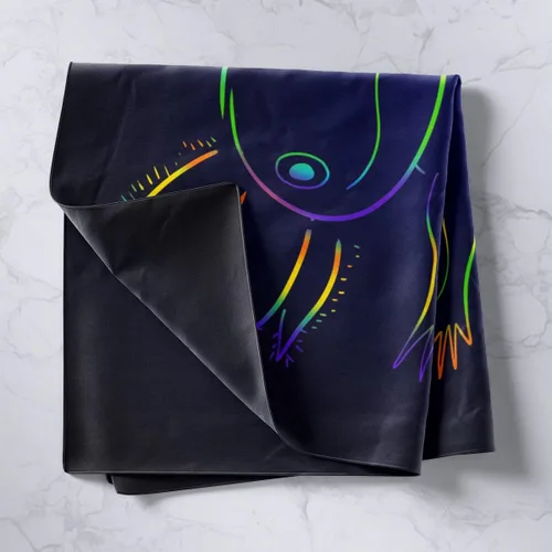Vista 2 de Feelyou Bonito tapiz de ajolote de dibujos animados, Salamandra, tapiz para colgar en la pared para niños y niñas, tapiz de pared de ajolote negro