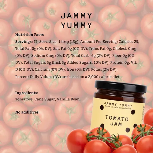 Vista 2 de JAMMY YUMMY Mermeladas (tarro de 8 onzas, tomate)