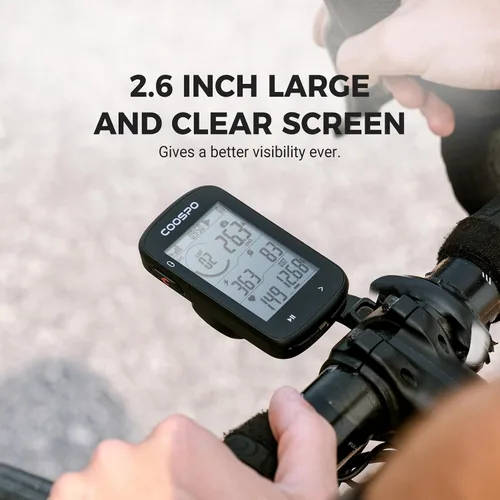 Vista 5 de COOSPO CS300 - Computadora de bicicleta con GPS, computadora de ciclismo inalámbrica con pantalla LCD de retroiluminación automática 2.6