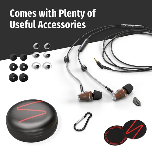 Vista 7 de Auriculares Premium Airtube Symphonized EMF, con micrófono, control de volumen, sonido 3D, controladores de graves de 8 mm que otorgan alta calidad