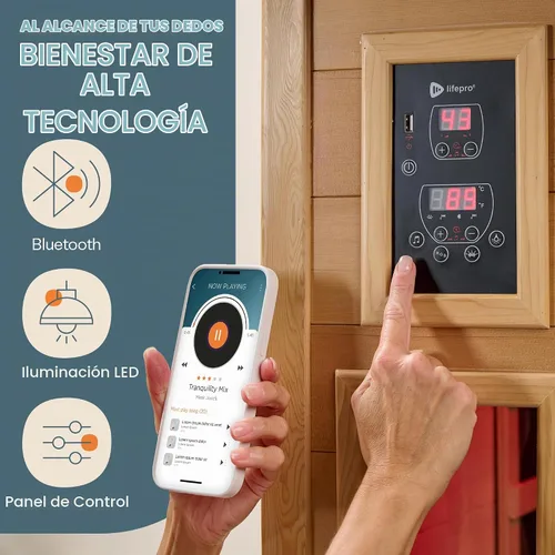 Vista 3 de LifePro Rejuvacure - Sauna interior para 1 o 2 personas, luz roja, modelos