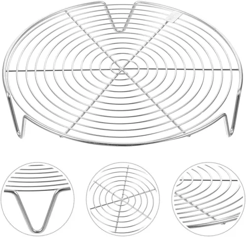 Vista 8 de Kichvoe 304 Stainless Steel Steamer Rack with Legs, 20cm Diameter X 4cm Height, Multi-function Steam Basket for Pressure Cooker and Air Fryer