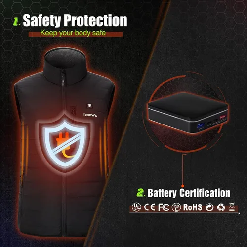 Vista 3 de TIDEWE Chaleco térmico ligero para mujer con batería para cazarsenderismo