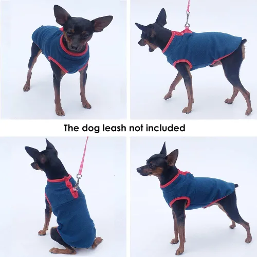 Vista 2 de Suéter de forro polar para perro, chaleco suave para perro, ropa sin mangas para cachorros, ropa de invierno para clima frío, chaqueta pullover