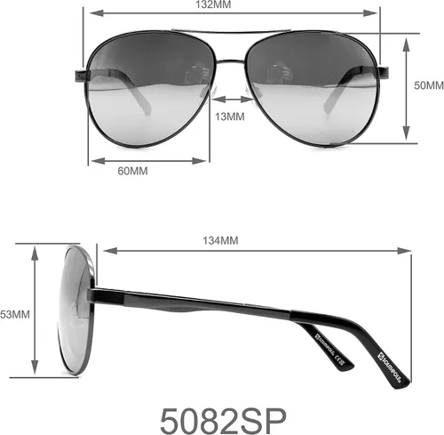 Vista 5 de SOUTHPOLE 5082sp Metal Uv400 Protective Aviator Pilot Sunglasses. Cool Gifts for Men, 60 Mm