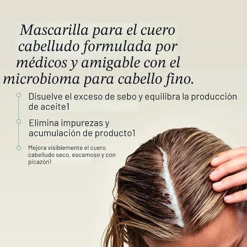 Vista 3 de Nutrafol Máscara Exfoliante para el Cuero Cabelludo, Elimina la Acumulación de Productos y el Aceite para un Cabello y Cuero Cabelludo Más
