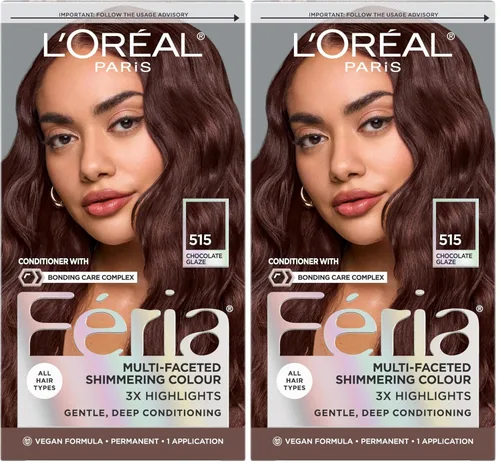 Vista 20 de L'Oreal Paris Feria - Tinte permanente brillante multifacético para el cabello, tinte de alta intensidad para reflejos 3X, 10 negro azabache