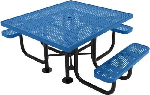 Vista 34 de COATEDOUTDOORFURNITURE Mesa de picnic cuadrada de 46 pulgadas, expandida, color negro