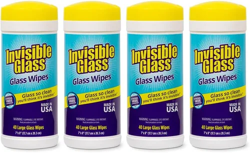 Vista 10 de Invisible Glass 90160-3PK - Toallitas de limpieza de vidrio, prehumedecidas, sin rayas y sin pelusas, seguras para ventanas, espejos, parabrisas