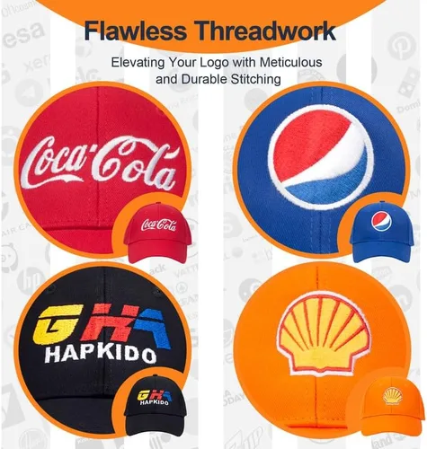 Vista 5 de Decentech Gorra de béisbol personalizada bordada Logo Texto delantero y trasero personalizado Sombrero