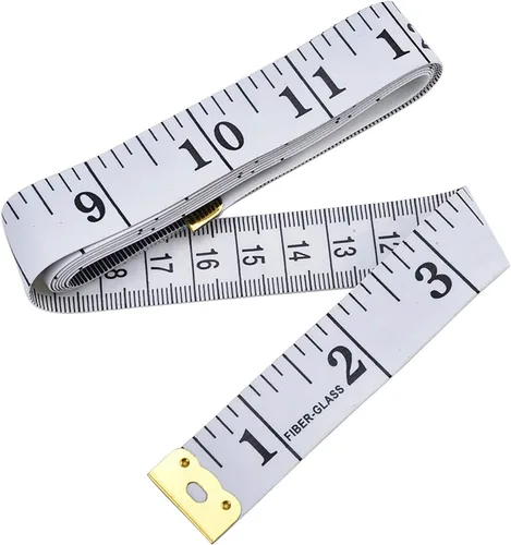 Vista 4 de Cinta métrica suave de 79 pulgadas/78.7 in, cinta métrica de bolsillo para coser cuerpo, tela a medida, color blanco, paquete de 2