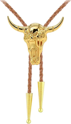 Vista 36 de Jeilwiy Corbata de bolo para hombre, corbatas vaqueras, collar de corbata #44 Elemento de sombrero de vaquero