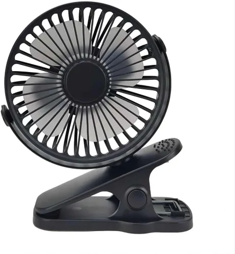 Vista 9 de Ventilador compacto con clip, ventilador portátil recargable de 6 pulgadas para exteriores, asiento de automóvil, gimnasio, color negro