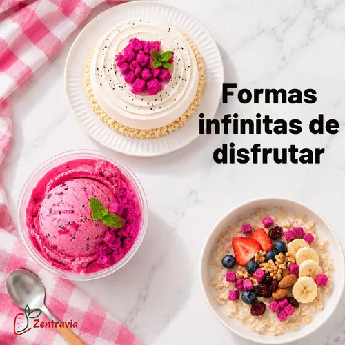 Vista 6 de Cubos de fruta del dragón liofilizado de 26.8oz Fruta del dragón seca