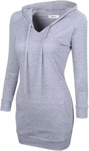 Vista 3 de BEPEI Sudadera de manga larga con capucha para mujer con bolsillos