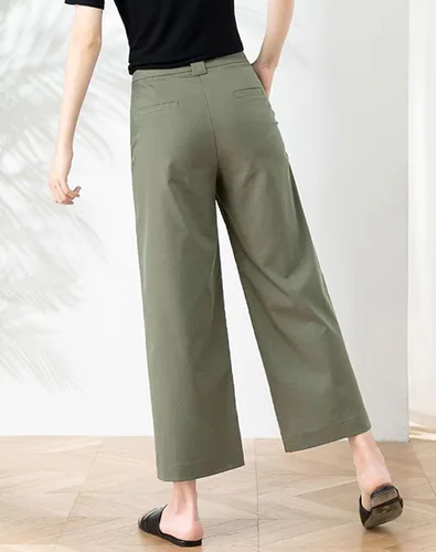 Vista 3 de Women's Casual High Waist Wide Straight Leg Office Pants with Pockets