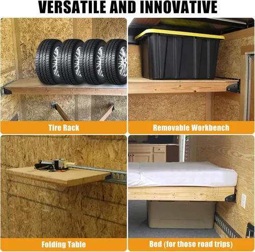 Vista 6 de Eapele 4 accesorios de enchufe de extremo de viga de madera E-Track, acero recubierto de zinc, compatible con 2x4 2x6, añade barras de bloqueo