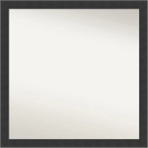Vista 555 de Amanti Art Espejo de baño negro para sobre fregadero, 22 x 22 pulgadas, espejo de tocador cuadrado estrecho negro Avon, marco de madera casual