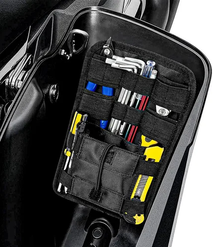 Vista 7 de PSLER Organizadores de alforjas, bolsas internas para sillín pequeñas, bolsas organizadoras para vehículos, motocicletas, bicicletas, paquetes de 2