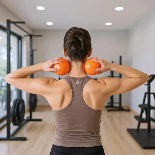 Vista 6 de Yoga Massage Ball Smooth Ball – 4 inches Adjustable Firmness Massage Roller Method Balls for Back, Neck & Floor Therapy – Gentle Deep Muscle Relief