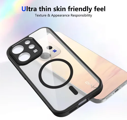 Vista 173 de Funda magnética transparente compatible con Xiaomi 17T, color negro 2 en 1 PC + TPU cubierta de teléfono a prueba de golpes, carcasa protectora