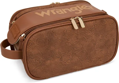 Vista 16 de Wrangler - Neceser de viaje grande para maquillaje, bolsa de cosméticos Vaca café