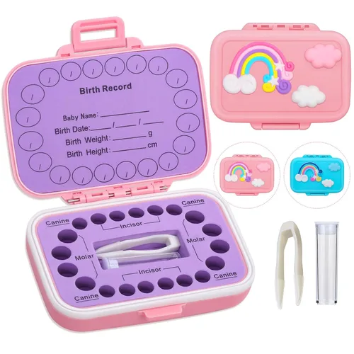 Vista 11 de Soportes de dientes para recuerdo de niños, caja de recuerdo de dientes de bebé, protector de dientes, contenedor de dientes para dientes perdidos