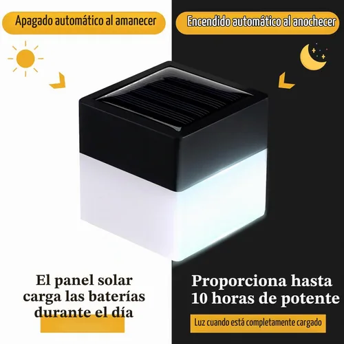 Vista 4 de Tujoe - Paquete de 6 luces solares para postes de 2 x 2, color blanco