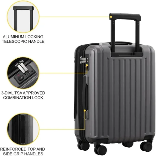 Vista 7 de LEVEL8 Grace Luggage, Gris, Casual y de negocios