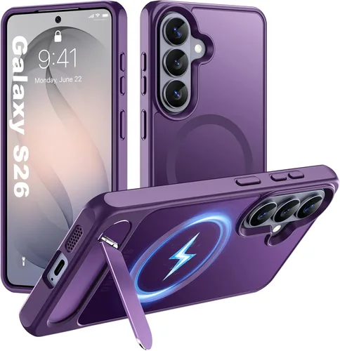 Vista 82 de Hualele - Funda magnética para Samsung Galaxy S24 Plus/S25 Plus con soporte de metal, [compatible con MagSafe]