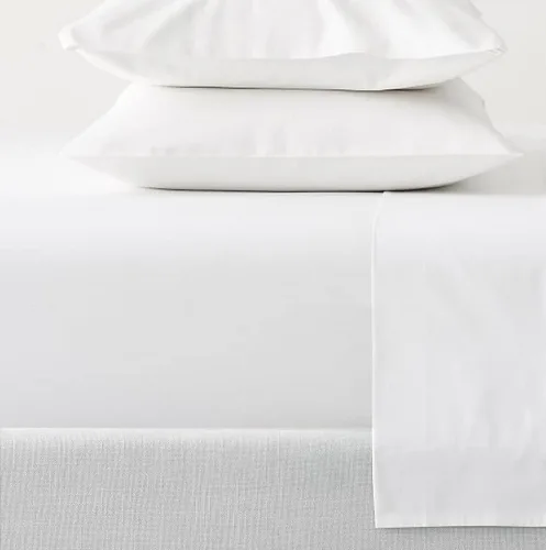 Vista 3 de DaDa Bedding - Juego de sábanas de 100 % algodón súper suave, color blanco, sábana encimera y funda de almohada transpirable, tamaño matrimonial, 3