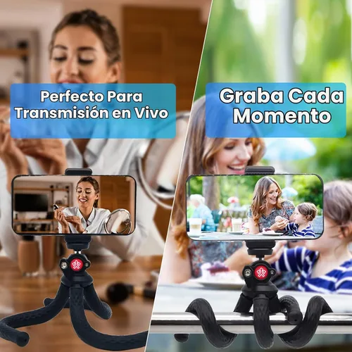 Vista 5 de Trípode para iPhone, trípode flexible Goocong para cámara de teléfono celular con soporte para teléfono celular Samsung Google Smartphone, cámara