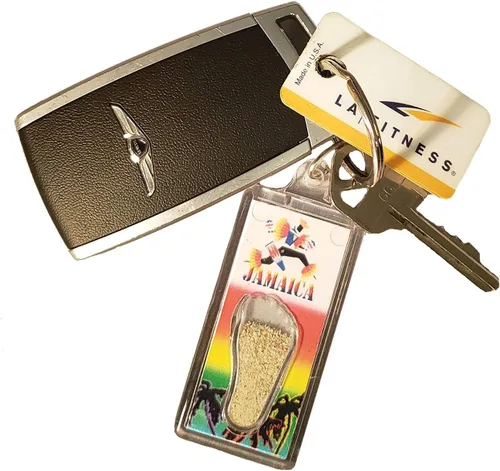 Vista 9 de Jamaica FootWhere Souvenir Llaveros. Juego de 6 piezas. Auténtico recuerdo de destino que reconoce dónde has puesto pie. Suelo genuino de ubicación