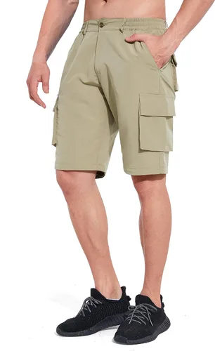 Vista 4 de WZIKAI Pantalones de senderismo convertibles para hombre con múltiples bolsillos, ligeros, con cremallera, pantalones de trabajo para exteriores