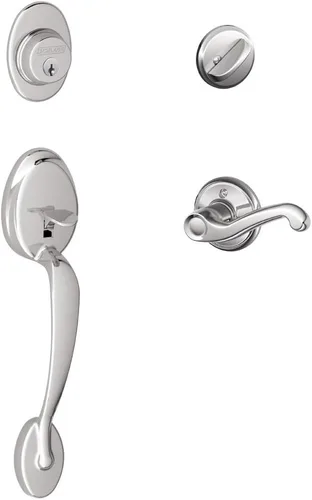 Vista 29 de SCHLAGE - Manija de cilindro único Plymouth y picaporte Flair para mano izquierda, bronce envejecido (F60 PLY 716 FLA LH)