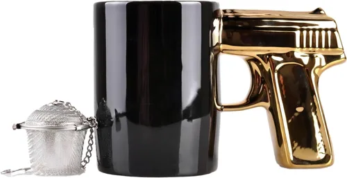 Vista 12 de UCEC Taza de café de cerámica inspirada en la pistola, regalo perfecto para hombres, idea de regalo única para el día del padre, taza de café